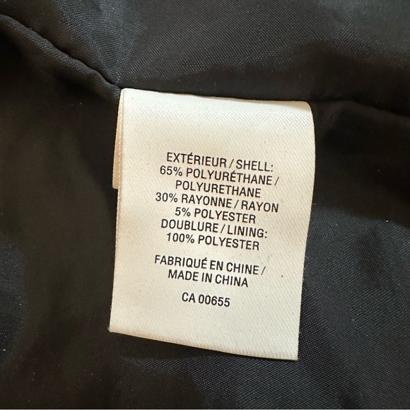 Black Faux Leather Moto Jacket XL - Picture 8 of 9